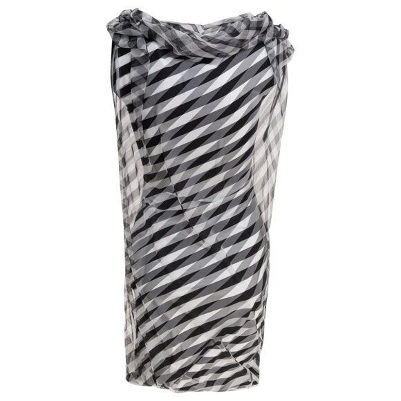 Max Mara Sportmax Draped Striped Dress tag size L Women - Picture 2 of 4